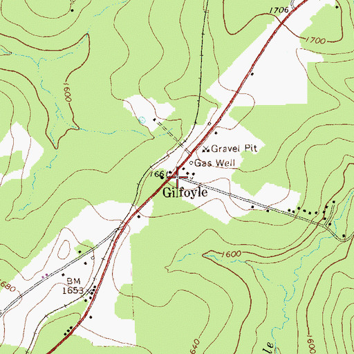 Topographic Map of Gilfoyle, PA