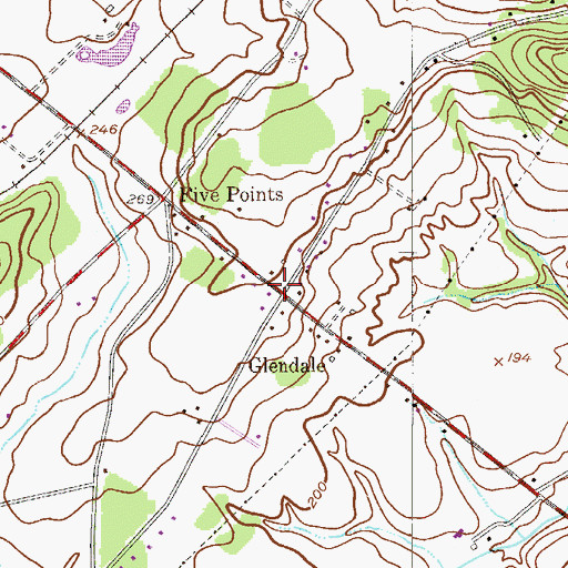Topographic Map of Glendale, PA