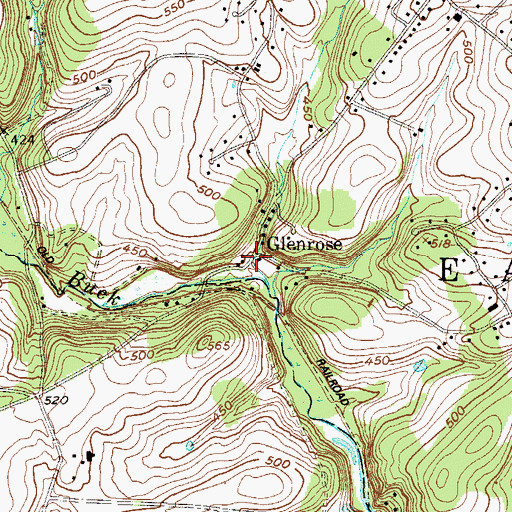 Topographic Map of Glenrose, PA