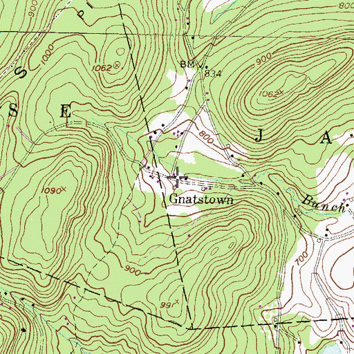 Topographic Map of Gnatstown, PA