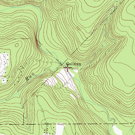Topographic Map of Golinza, PA
