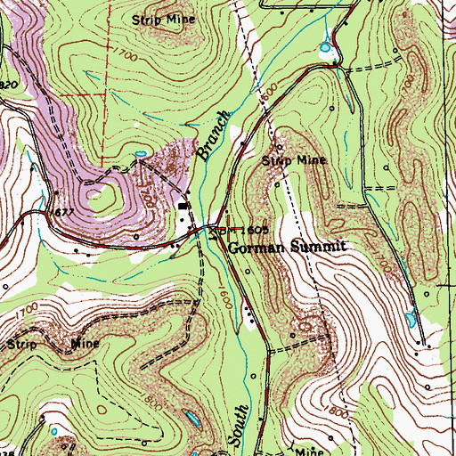 Topographic Map of Gorman Summit, PA