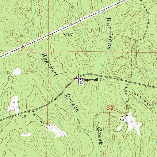 Topographic Map of Hopewell Baptist Church, AL