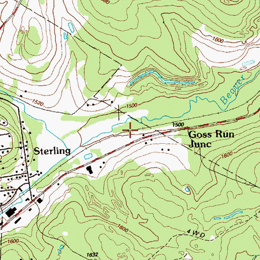 Topographic Map of Goss Run Junction, PA