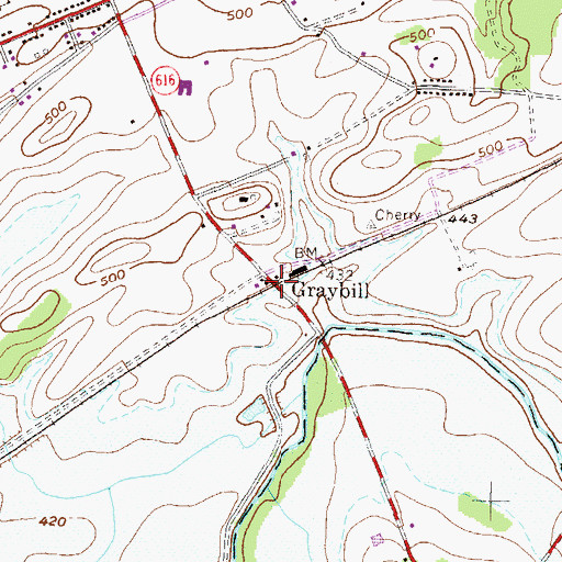 Topographic Map of Graybill, PA