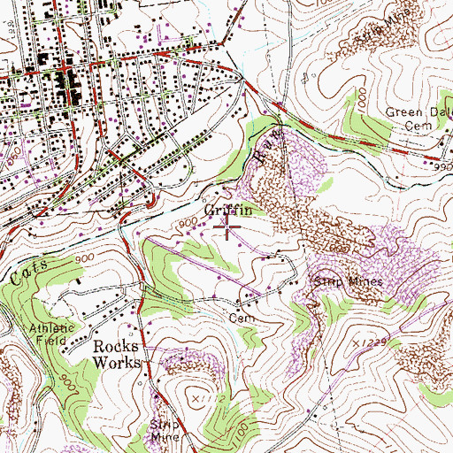 Topographic Map of Griffin, PA