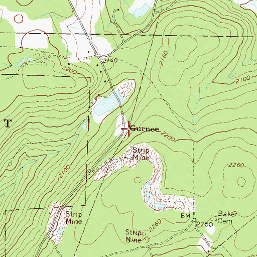 Topographic Map of Gurnee, PA