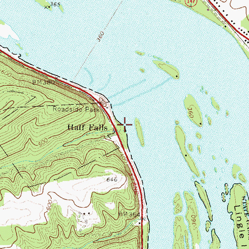 Topographic Map of Half Falls, PA