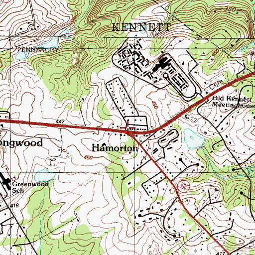 Topographic Map of Hamorton, PA