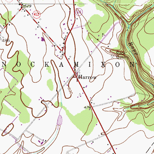 Topographic Map of Harrow, PA