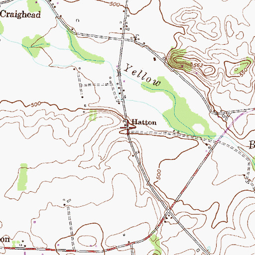 Topographic Map of Hatton, PA