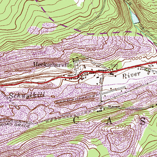 Topographic Map of Heckscherville, PA