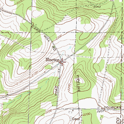 Topographic Map of Hector, PA