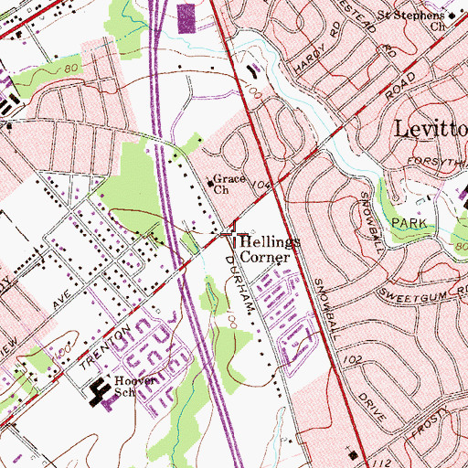 Topographic Map of Hellings Corner, PA