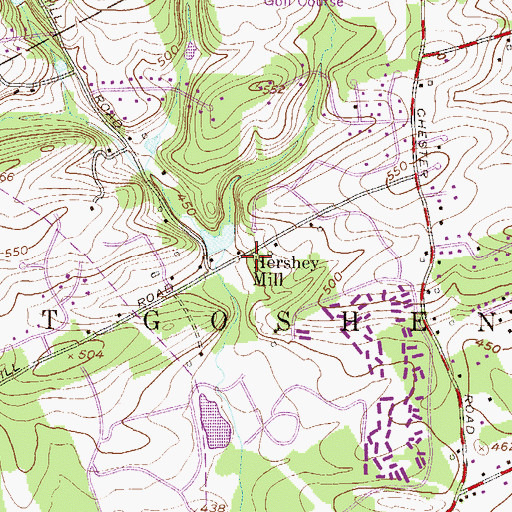 Topographic Map of Hershey Mill, PA