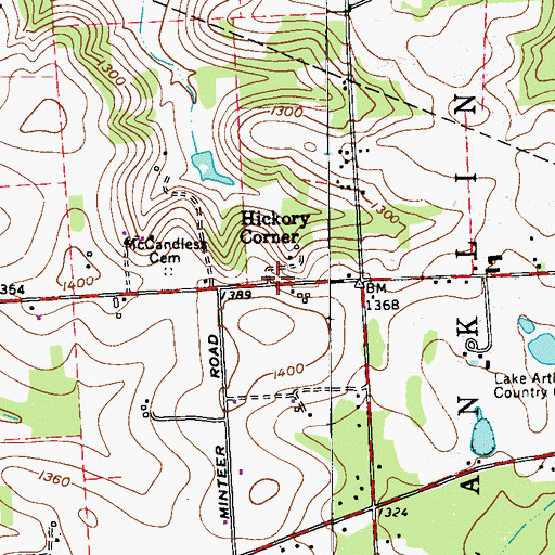 Topographic Map of Hickory Corner, PA