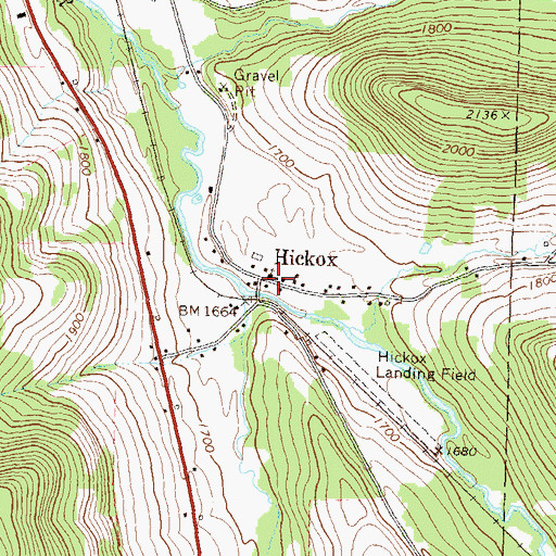 Topographic Map of Hickox, PA
