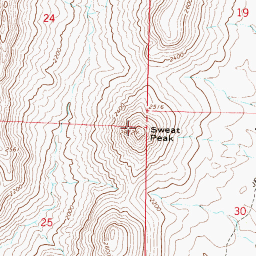 Topographic Map of Sweat Peak, AZ