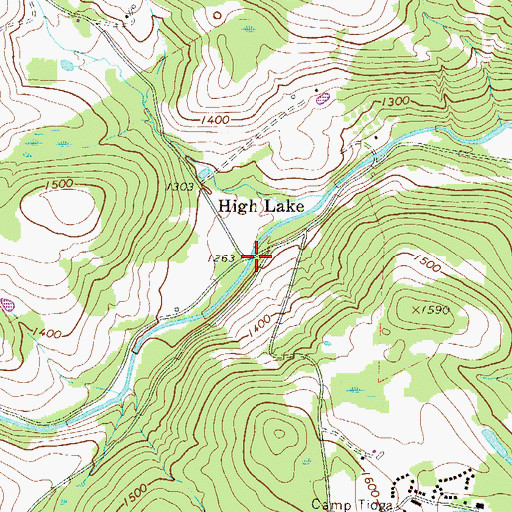 Topographic Map of High Lake, PA