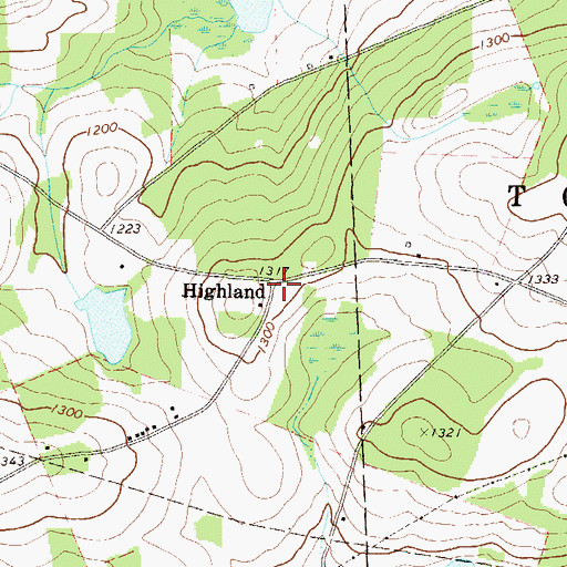 Topographic Map of Highland, PA