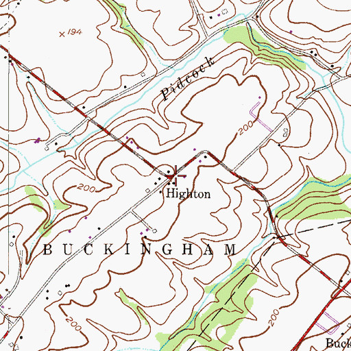 Topographic Map of Highton, PA