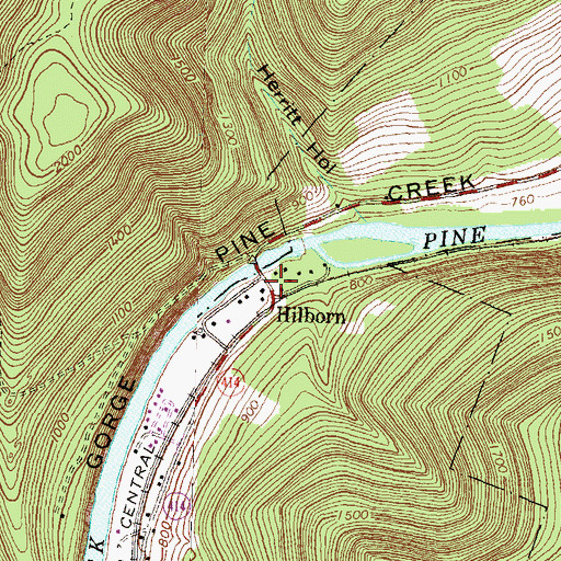 Topographic Map of Hilborn, PA
