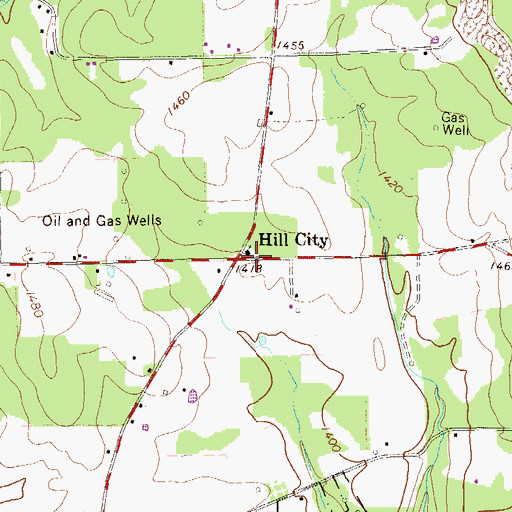 Topographic Map of Hill City, PA