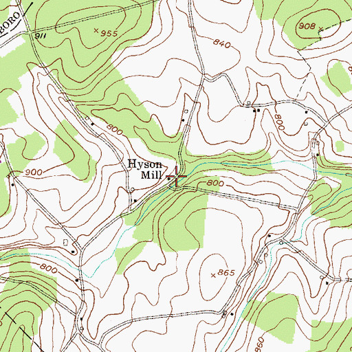 Topographic Map of Hyson Hill, PA