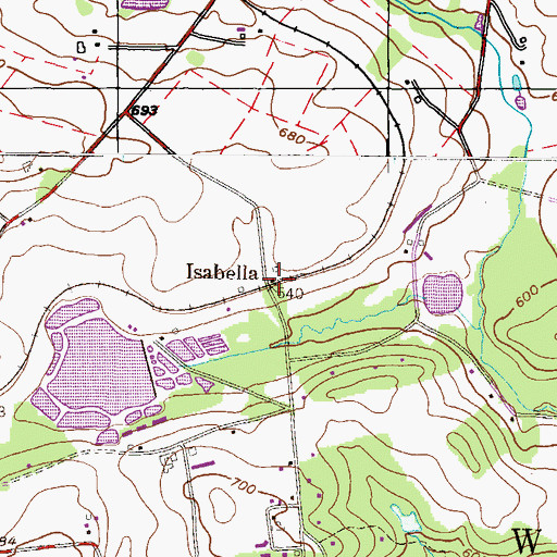 Topographic Map of Isabella, PA