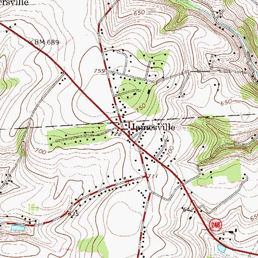 Topographic Map of Jamesville, PA
