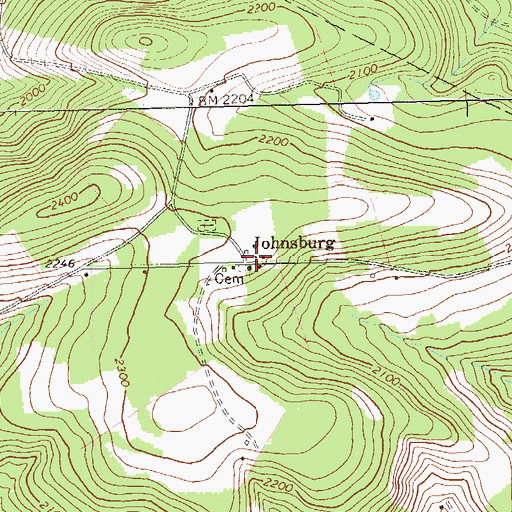 Topographic Map of Johnsburg, PA