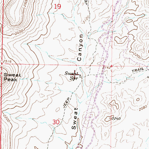 Topographic Map of Sweat Spring, AZ