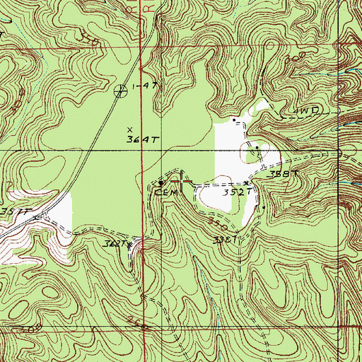 Topographic Map of Hopewell School, AL