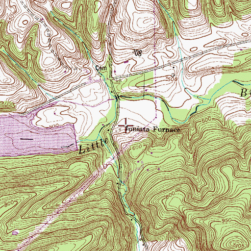 Topographic Map of Juniata Furnace, PA
