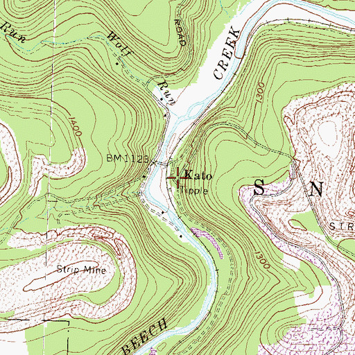 Topographic Map of Kato, PA