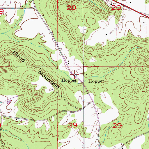 Topographic Map of Hopper, AL