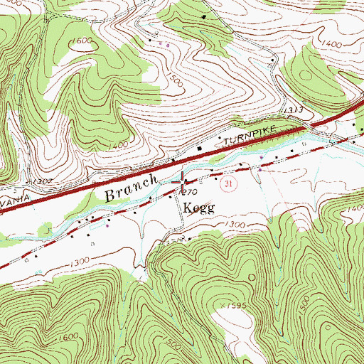 Topographic Map of Kegg, PA