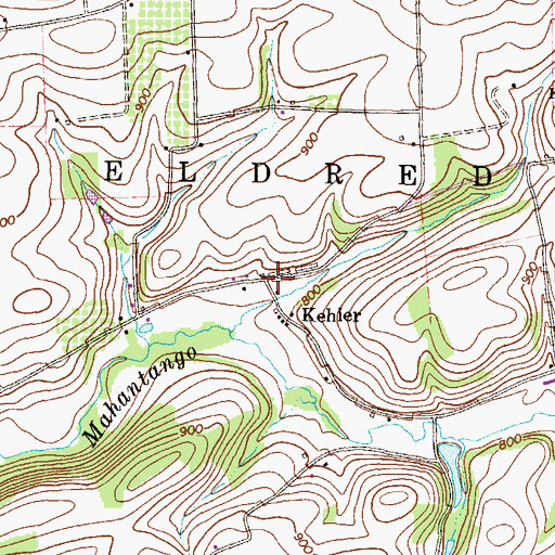Topographic Map of Kehler, PA