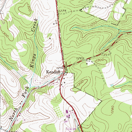Topographic Map of Kendall, PA