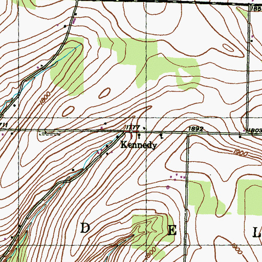 Topographic Map of Kennedy, PA