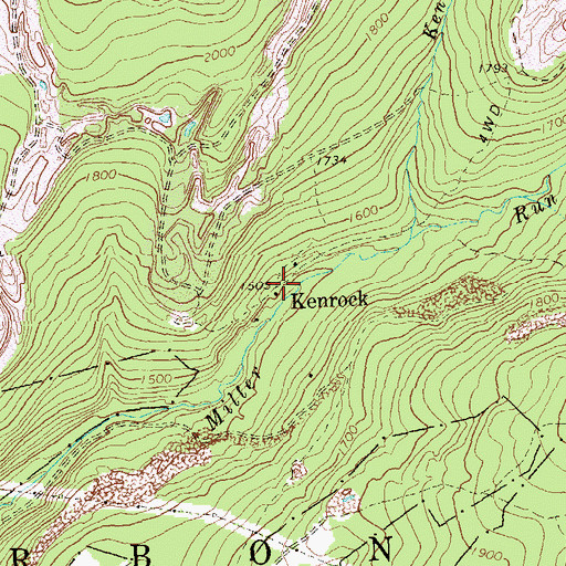 Topographic Map of Kenrock, PA