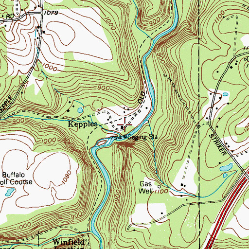 Topographic Map of Kepples, PA