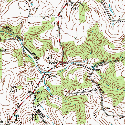Topographic Map of Kerr, PA