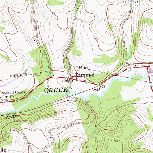 Topographic Map of Kimmel, PA