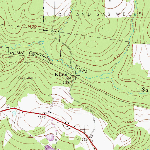 Topographic Map of Kline, PA