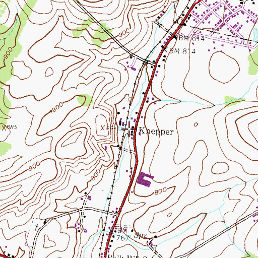 Topographic Map of Knepper, PA