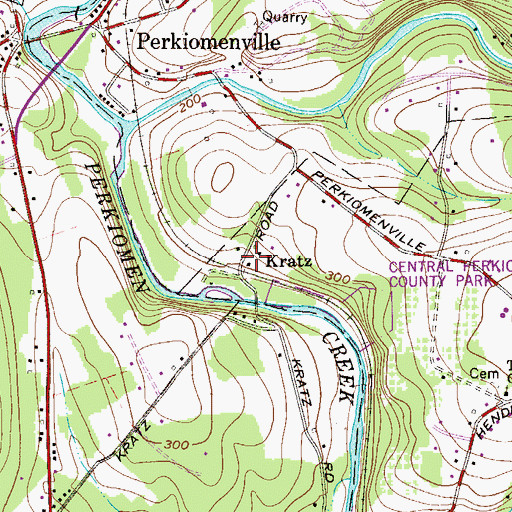 Topographic Map of Kratz, PA