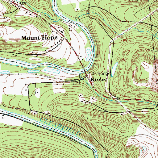 Topographic Map of Krebs, PA