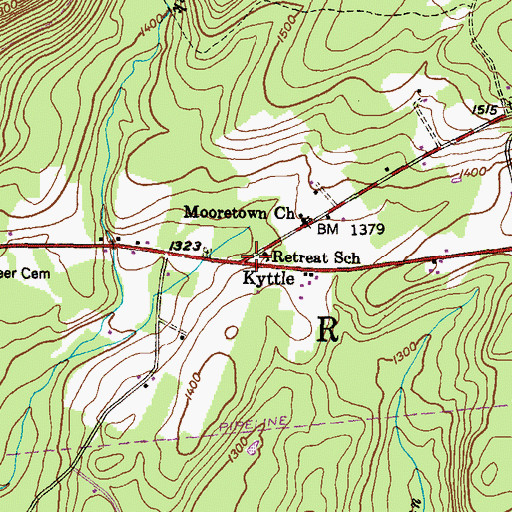 Topographic Map of Kyttle, PA