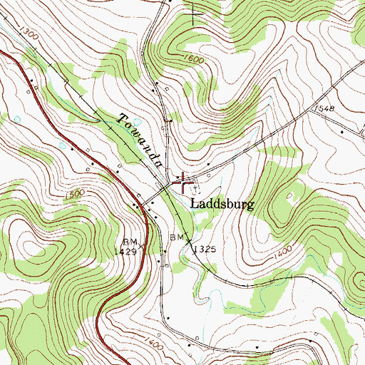 Topographic Map of Laddsburg, PA